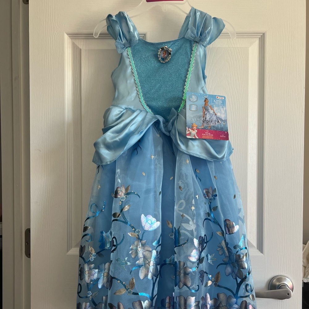Cinderella Princess Dress with Floral Details and Crown Size XS